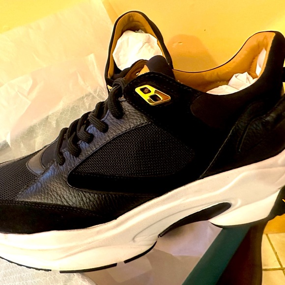 BUSCEMI VELOCE MIX LOW-TOP SNEAKERS IN BLACK - Picture 2 of 7